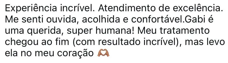 Depoimento de paciente